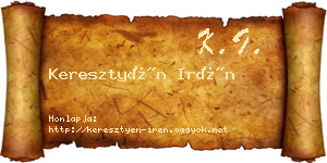 Keresztyén Irén névjegykártya